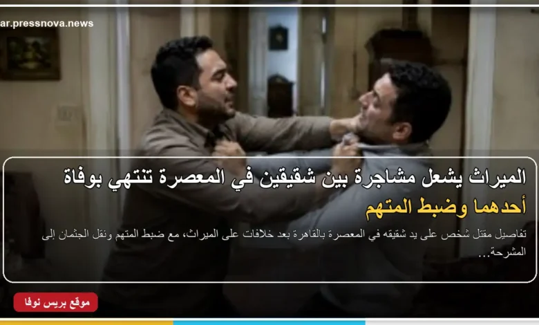 نجار ينهي حياة شقيقه بسبب خلافات على الميراث في المعصرة