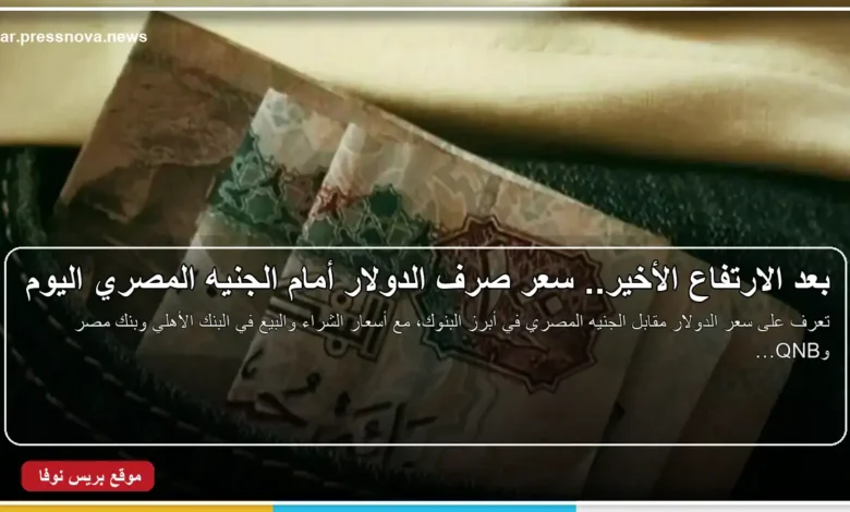 سعر الدولار مقابل الجنيه المصري اليوم في البنوك