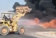 حريق مواسير الصرف بالمنطقة الصناعية في 6 أكتوبر