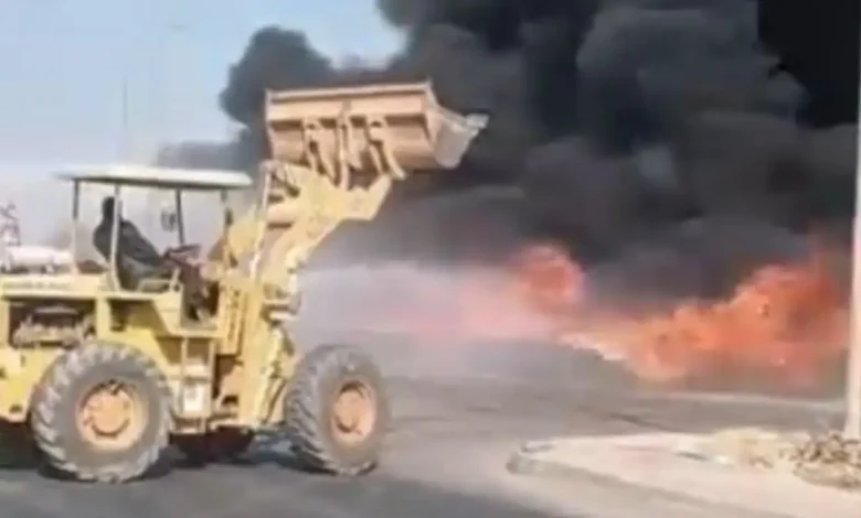 حريق مواسير الصرف بالمنطقة الصناعية في 6 أكتوبر