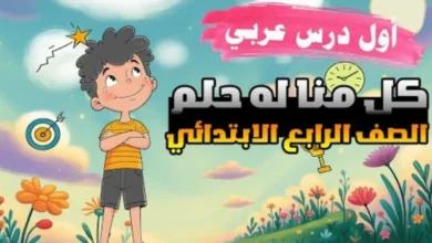 شرح درس كل منا له حلم للصف الرابع الابتدائي 2026-2027