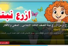 شرح درس ازرع نبتة للصف الثالث الابتدائي منهج اللغة العربية