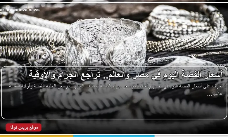 أسعار الفضة اليوم في مصر والعالم وسعر جرام الفضة والأوقية